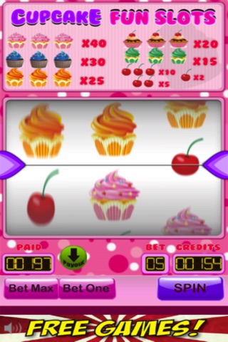 Cupcake Fun Slots - Family Slot Machine Free iPhone/iPad Edition screenshot 4