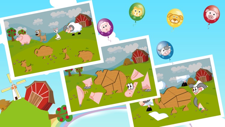 Farm Animal Puzzles - Educational Preschool Learning Games for Kids & Toddlers Free screenshot-3