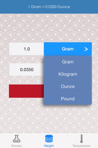 Cooking Measures | Easy weight, volume and temperature unit converter for the iPhone chef screenshot 3