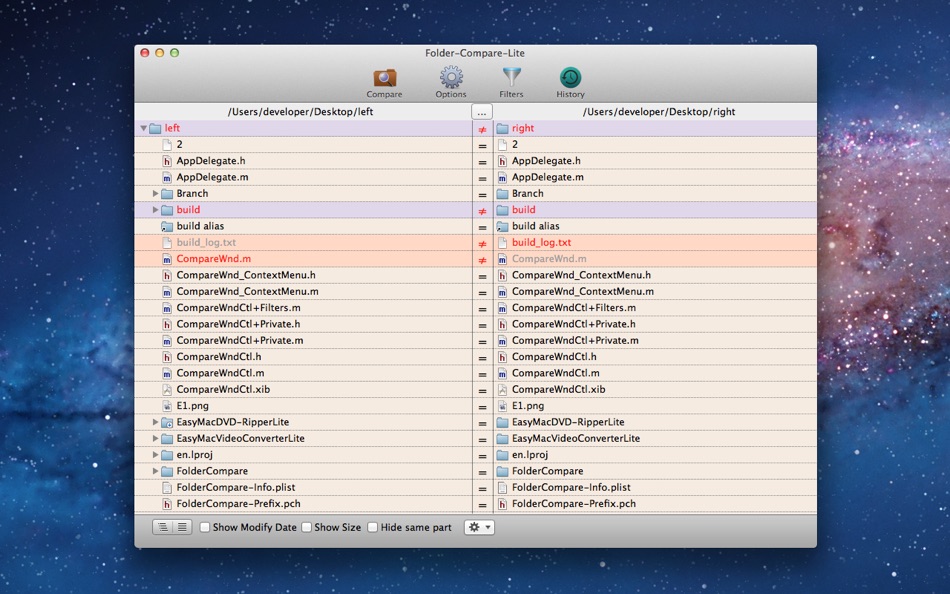 Folder-Compare-Lite for Mac OS X - 2.12 - (macOS)