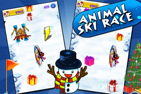 Animal Ski Race - Snowboard Safari Stunt On Ice Tracks (Free Game) screenshot 2