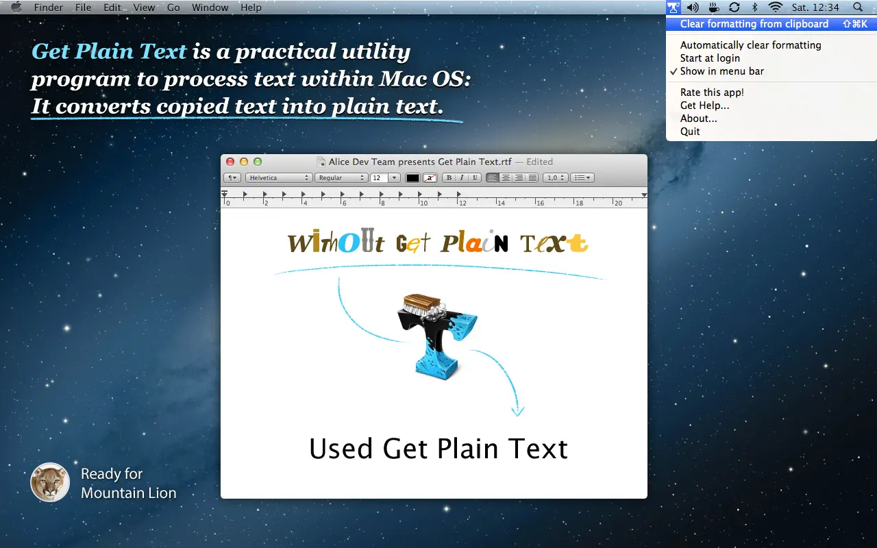 #2. Get Plain Text (macOS) Ved: Alice Dev Team
