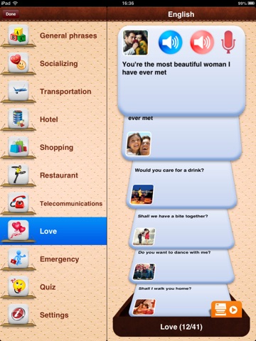 iTalk English: Conversation guide - Learn to speak a language with audio phrasebook, vocabulary expressions, grammar exercises and tests for english speakers HD screenshot 2