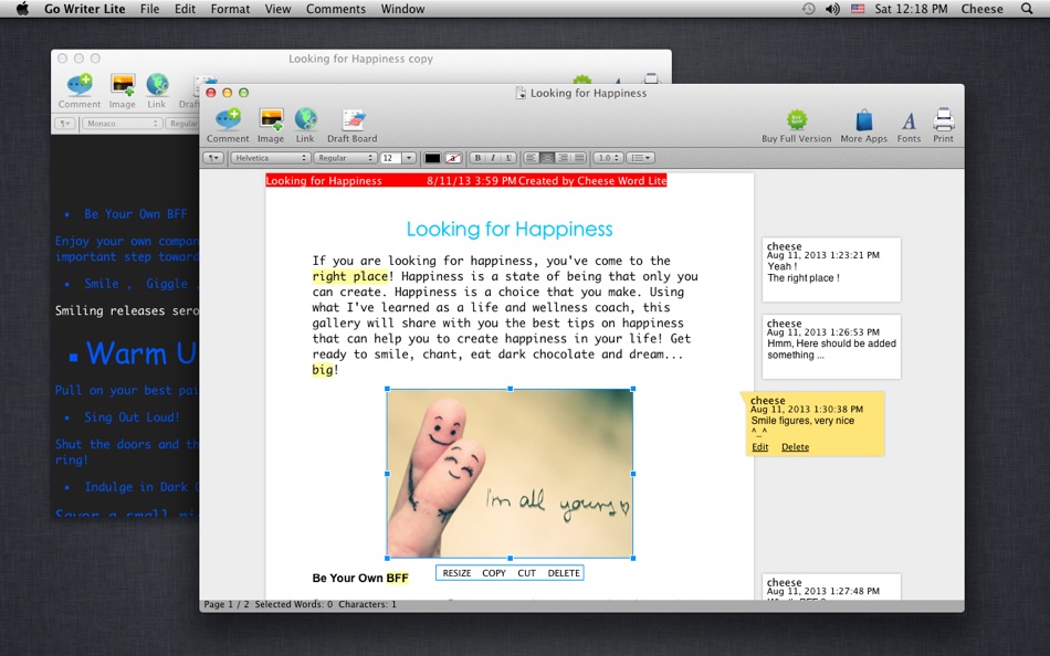 #1. Go Writer Lite (macOS) 由: Hong Chen
