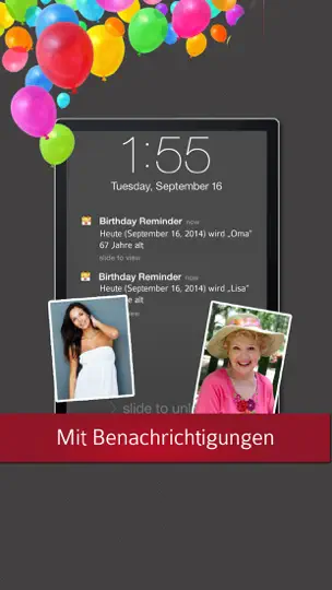 Screenshot von Geburtstagskalender Mit Benachrichtigungen & Erinnerungen - Keinen Geburtstag Mehr Vergessen! auf dem iPhone 4