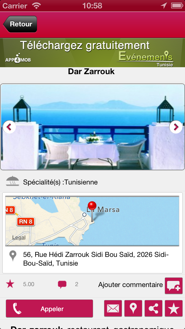 Screenshot #3 pour Restaurants Tunisie