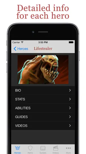 Database For Dota 2™ iPhone-skjermbilde 2