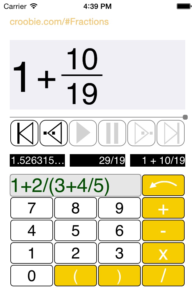 Fractions Learning Calculator screenshot 2