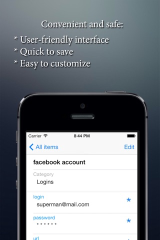 Safebook pro - save my personal data: logins, passwords, passports, etc or the best app for saving login password and all private data. screenshot 3