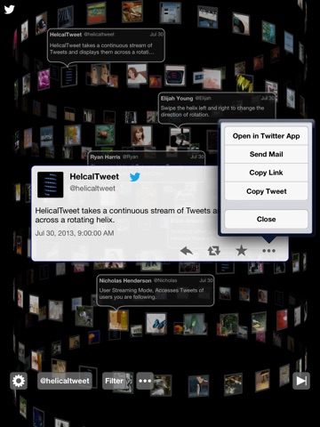 Helical Tweet Free : Streaming Tweets Signage screenshot 3