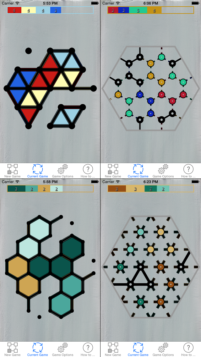 Dots & Boxes - with Triangles & Hexagons, Coins & Strings