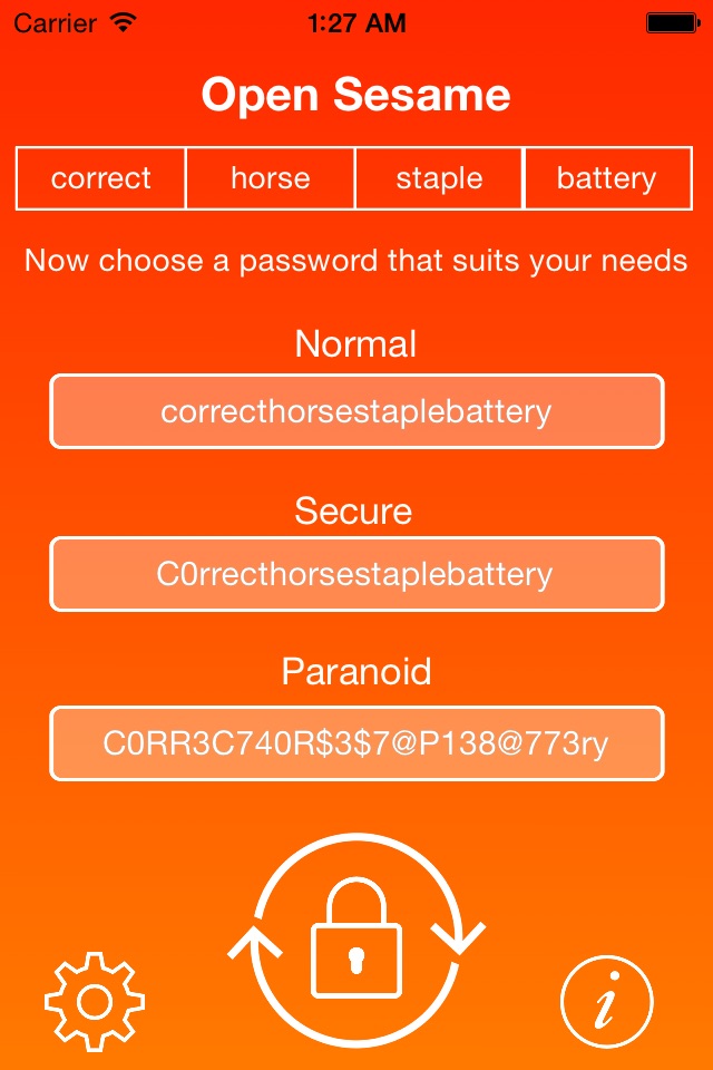 OpenSesame : password generator screenshot 2