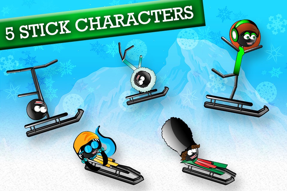 Stickman Luge - Winter Games! screenshot 2