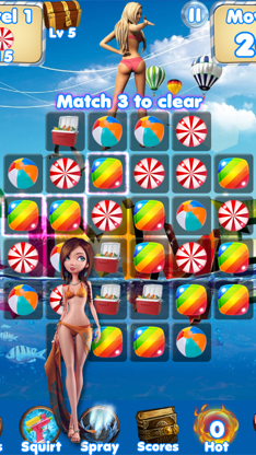 Beach Adventure Heroes - Crush gummy candy to save the Hawaiian Tropics! screenshot 1