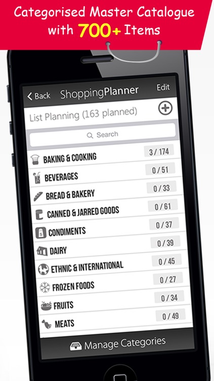 Shopping Planner - Grocery List Items Organizer