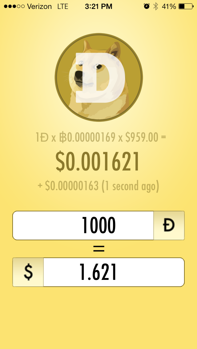 Screenshot #1 pour Dogecoin to USD - Doge, Bitcoin, Dollars Conversion