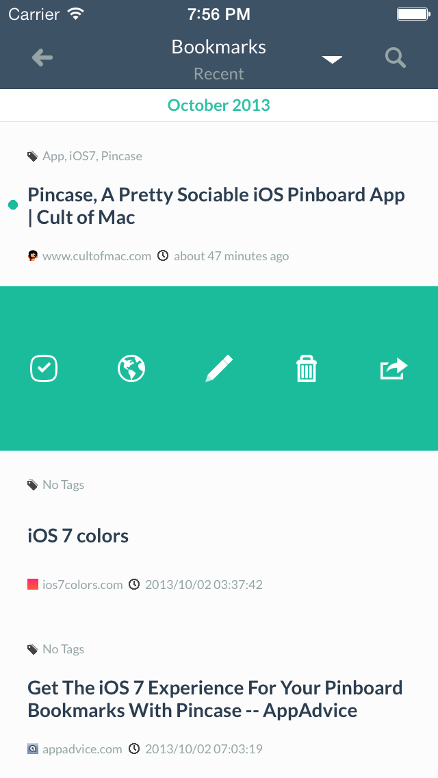 Pincase - A Pinboard.in client, that is simple, elegant and powerful, perfect for managing your daily discoveries. Screenshot