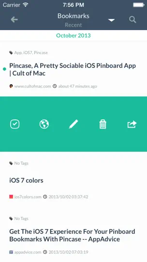 Capture d'écran de Pincase - A Pinboard.in Client, That Is Simple, Elegant And Powerful, Perfect For Managing Your Daily Discoveries. sur iPhone 5