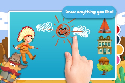 Kids Puzzle Teach me Cowboys and Indians Cartoon screenshot 4