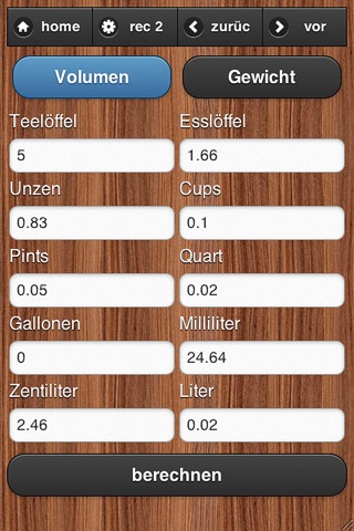 Cooking Converter Quick and easy convert ingredient weights, volumes, and temperatures. screenshot 2