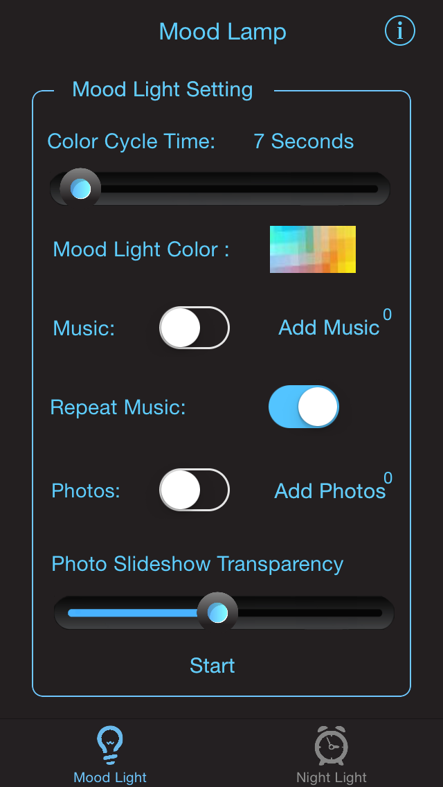 Screenshot #2 pour Night Light LITE - 3 applications en 1 : veilleuse, lumière d'ambiance et réveil
