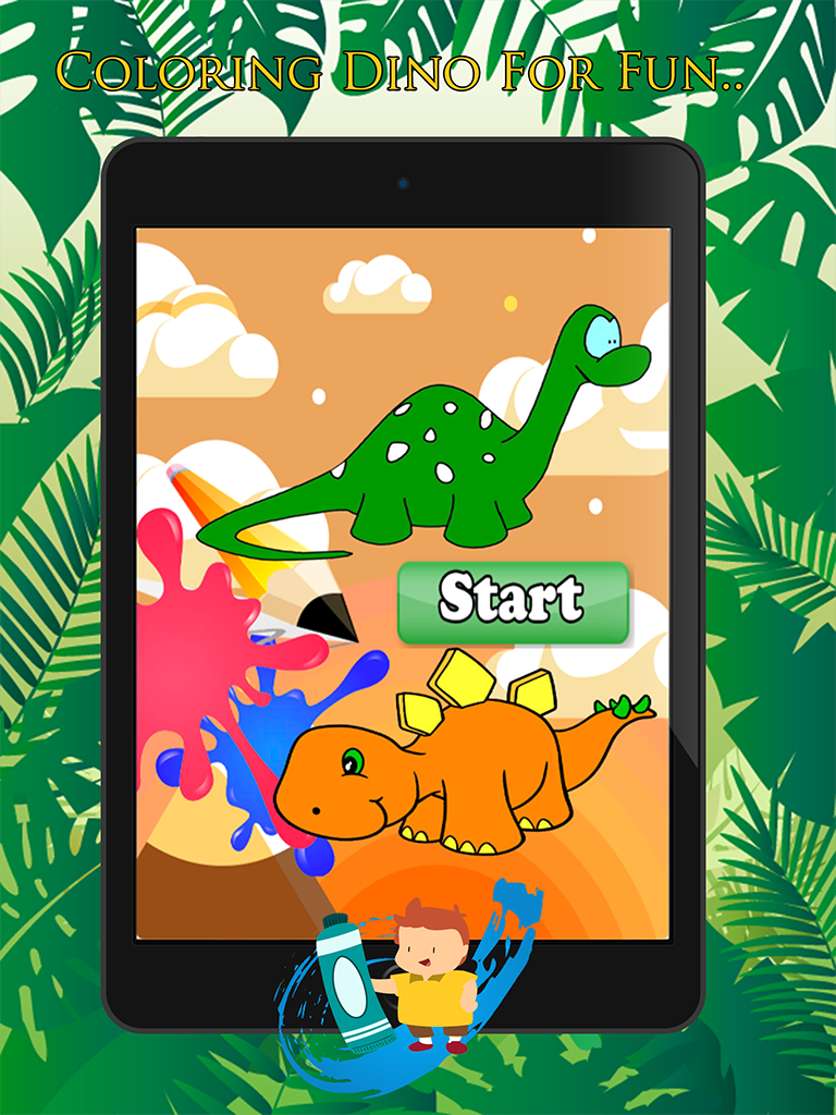 Cute Dino Paint and Coloring Book Learning Skill - Fun Games Free For Kids screenshot 6