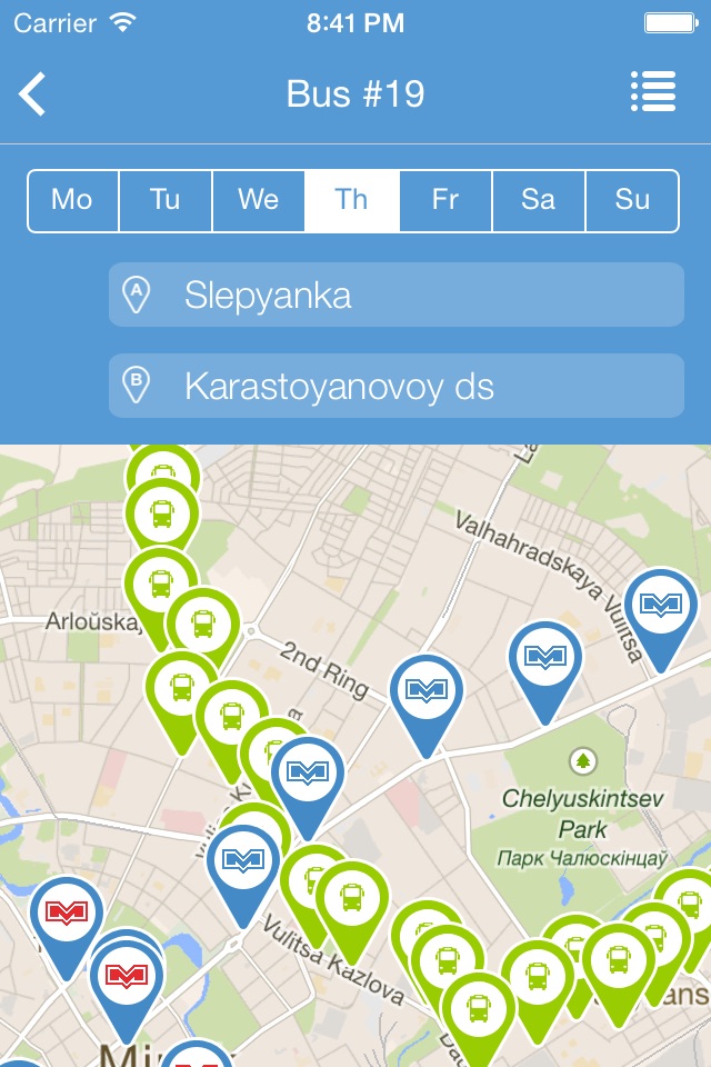 MinskRoutes: Free Minsk Public Transport Transit, Routes & Schedule screenshot 4