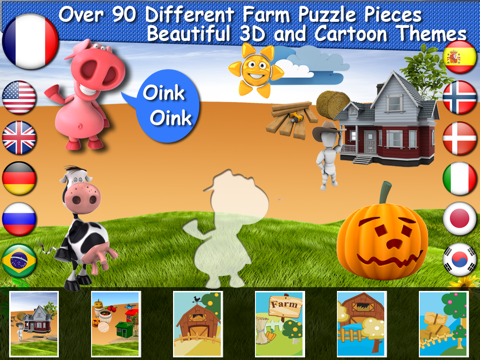 Screenshot #4 pour Farm Puzzle for Babies Free: Move Cartoon Images and Listen Sounds of Animals or Vehicles with Best Jigsaw Game and Top Fun for Kids, Toddlers and Preschool