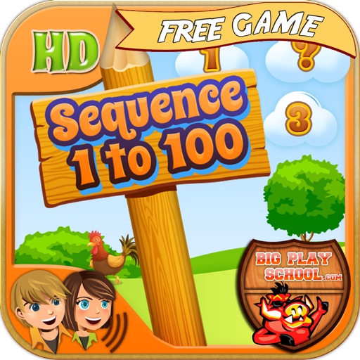 Sequence 1 to 100 w/ Premium Children's Voices - Free e-Learning for Kids icon