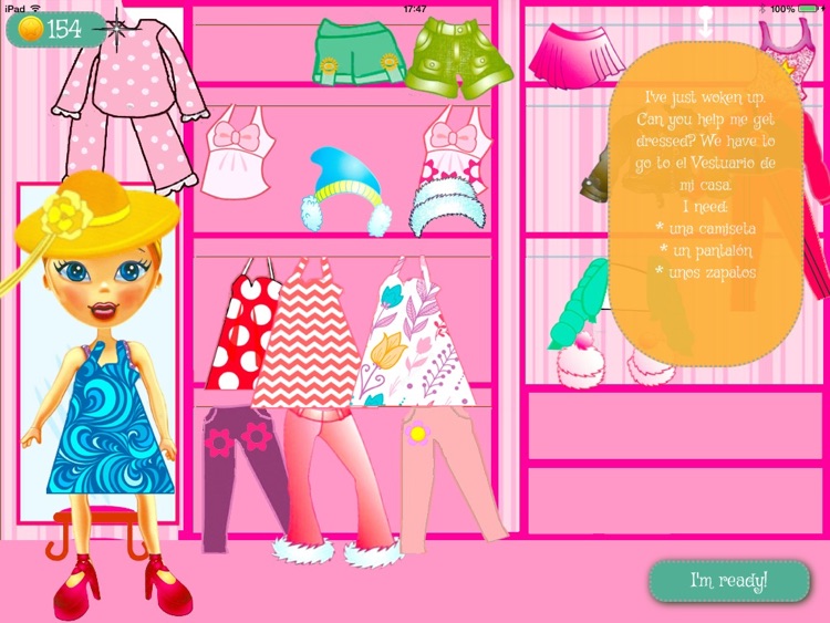 Learn Spanish in Luna's dress up world screenshot-0