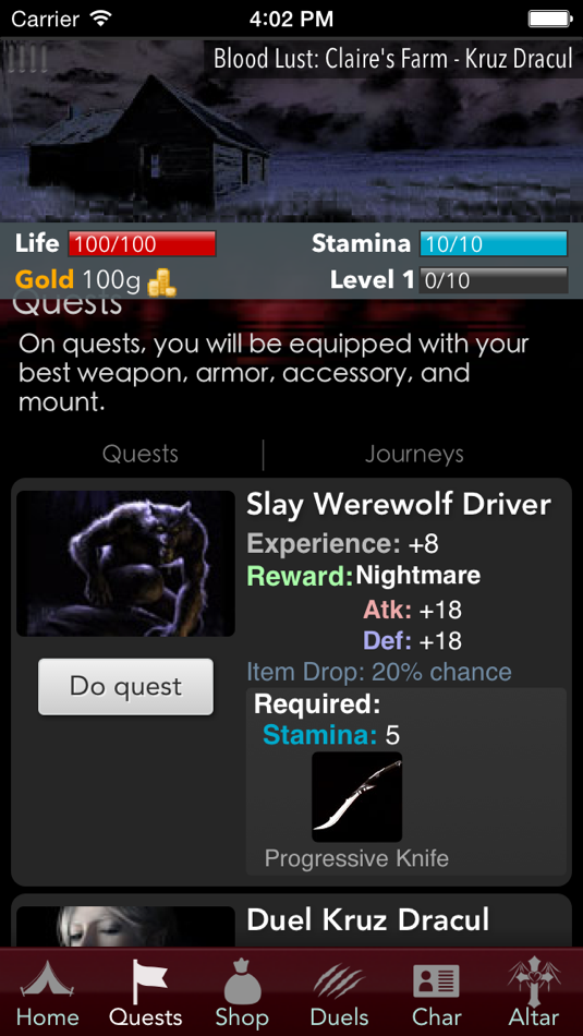 #4. Blood Lust - Dark Vampire RPG (iOS) By: Patrick Shyu