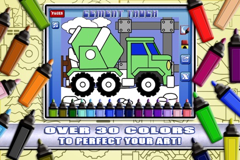 Marker Mania for Boys Lite - A Free Truck & Construction Coloring Book App screenshot 4