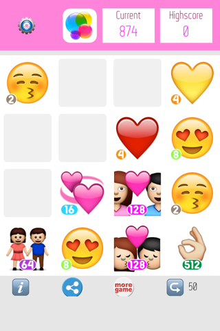 2048 Love Emoji screenshot 2
