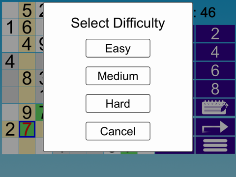 :-) Sudoku iPad screenshot