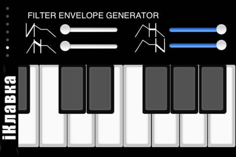 !iM: iKlavka, classic monophonic (two voice) sound synthesizer with full screen piano keyboard. Free version. screenshot 4