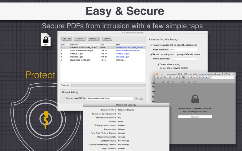 Screenshot #2 pour PDF Security Pro Edition