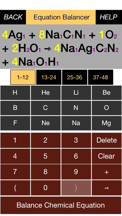 Equation Balancing for Learning Chemistry Free