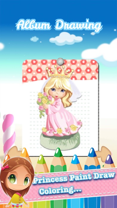 Princess Paint Draw Coloring good drawings for kid app screenshot