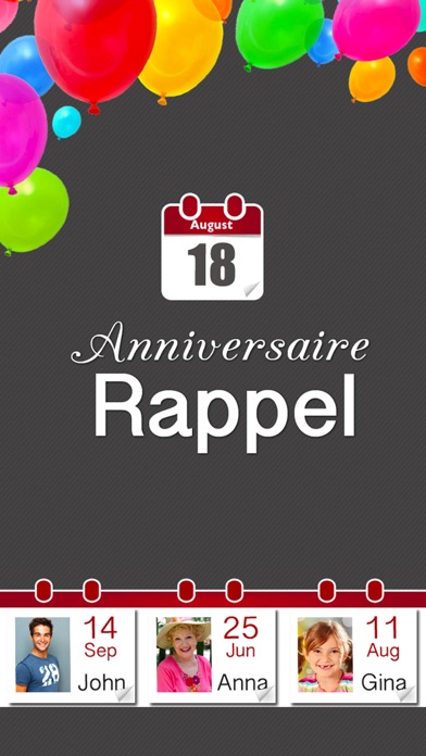 Screenshot #1 pour Anniversaire Rappel - Calendrier d'anniversaire & compte à rebours avec notifications