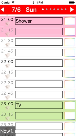 Week Table 15min - 週計劃時間表 / 日曆 / 規劃表