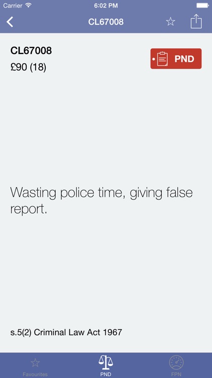 Penalties - FPN & PND PentiP Codes & Costs for UK Police