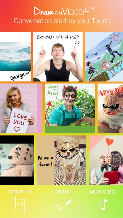 Draw on Video Square - Paint Sketching and Drawing Funny Colors Doodles Captions Handwriting and Shapes on Videos for Instagram