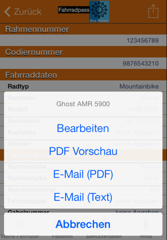 Fahrradpass screenshot 3