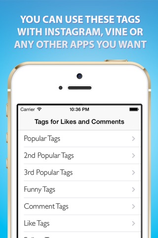 Tags for Likes, Comments and Followers - Most Popular Hashtags for Your Social Interaction on Instagram, Vine and Tumblr screenshot 3