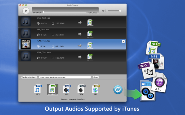 ‎AudioTunes - FLAC, APE, WMA Converter Screenshot