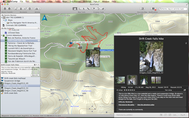 ‎Garmin BaseCamp Screenshot