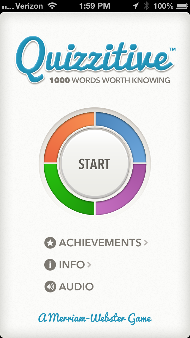 Screenshot #1 pour Quizzitive – A Merriam-Webster Word Game