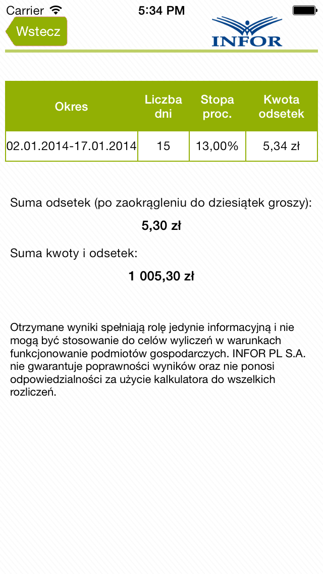 Screenshot #3 pour Kalkulator odsetek ustawowych