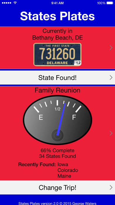 States Plates Challenge iPhone screenshot 1 - Travel app