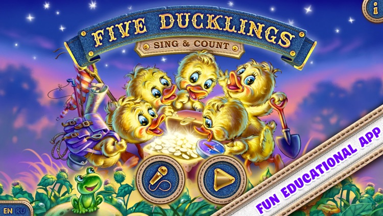 Five Ducklings! Educational song with fun animations and a karaoke feature!